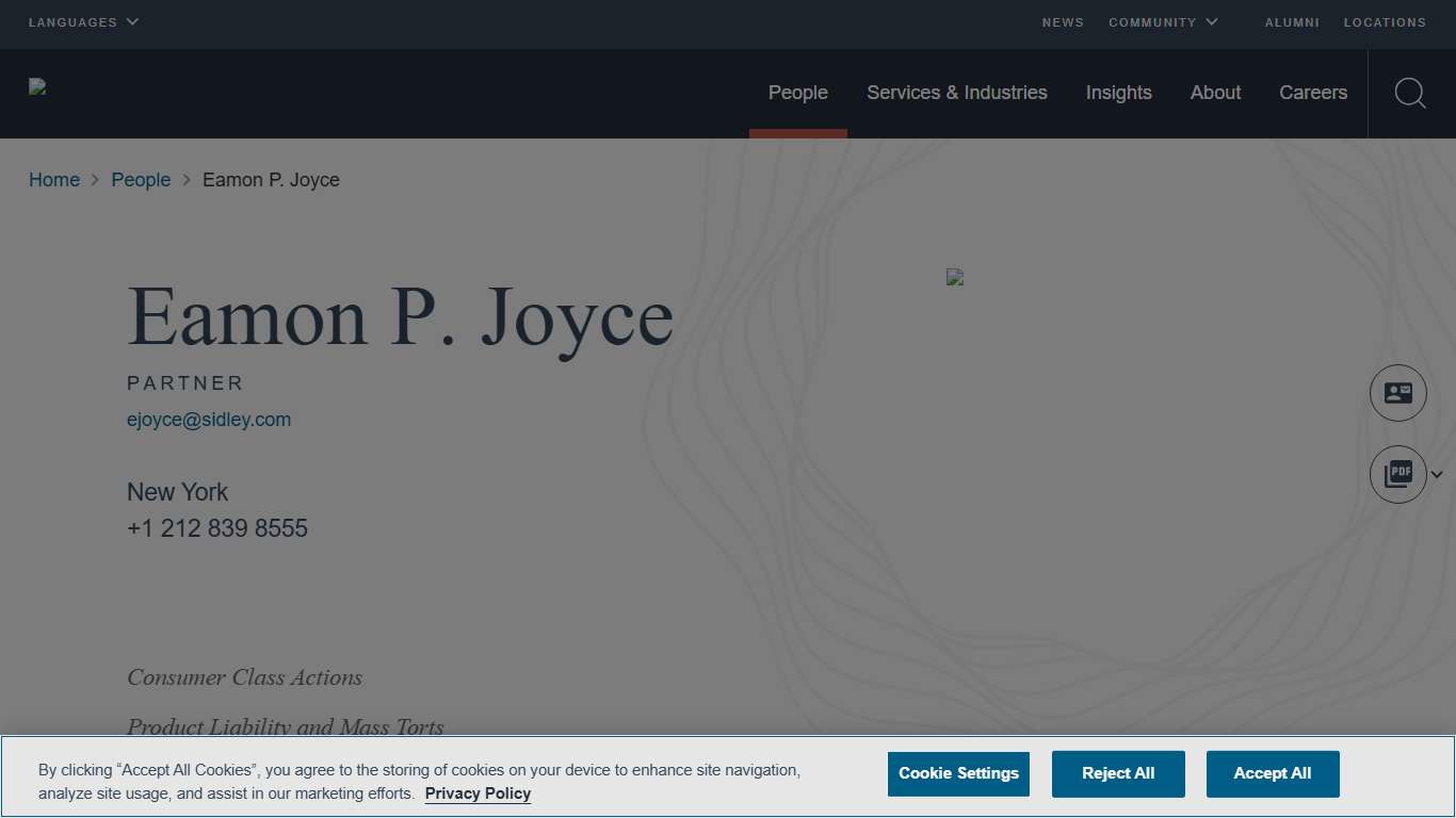 Eamon P. Joyce People Sidley Austin LLP